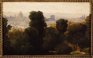 ベルヴィルの高台から見たパリ；1840年頃、現在の19区（油彩・カンヴァス） 作： Unknown artist