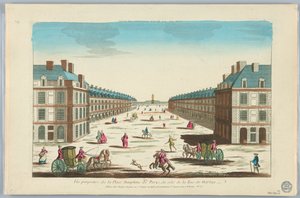 のぞき見ショー、パリのドフィネ広場の透視図、Rue de Harlay の側から、No. 162 作： Unknown artist
