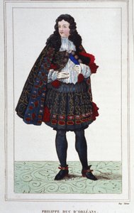 フィリップ2世（オルレアン、シャルトル、ヴァロワ、ヌムール、モンペンシエ公）（1674-1723）。1715年から1723年までフランスの摂政。1830年に描かれた版画。