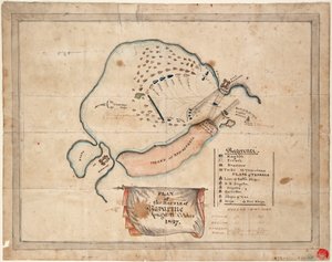 1827年10月21日、ナヴァリーノの戦いの見取り図 作： Unknown artist