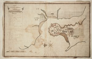 ガリアの町と要塞の平面図、1755年頃（インク、水彩画） 作： Unknown artist
