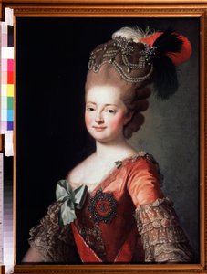 皇后マリア・フョードロヴナの肖像（ヴュルテンベルクのソフィー・ドロテア）（1729-1828）（皇后マリア・フェオドラヴナの肖像、ヴュルテンベルクのソフィー・ドロテア）。 匿名の絵。 キャンバスに油彩、84.7 x 62.7 cm 作： Unknown artist