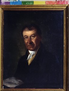 作曲家ドミトリー・ボルトニアンスキー (1751-1825) の肖像 (作曲家ドミトリー・ボルトニナンスキーの肖像)。 匿名の絵。 キャンバスに油彩、26.3 x 20.7 cm、18 世紀後半。 古典主義。 State Central A. Bakhrushin Theatre Museum、モスクワ。 作： Unknown artist