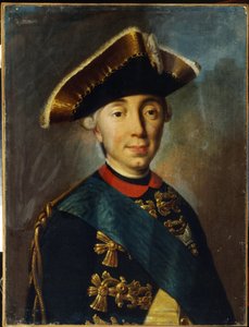 ロシアの皇帝ピョートル 3 世 (1728-1762) の肖像 (ロシアの皇帝ピョートル 2 世の肖像)。 ピョートル 2 世フィオドロビッチ、またはチャールズ ピーター ウルリッヒ、ホルスタイン ゴットルプ公爵、ホルスタイン ゴットルプ支部の最初の支配者、後にローの名を冠した 作： Unknown artist