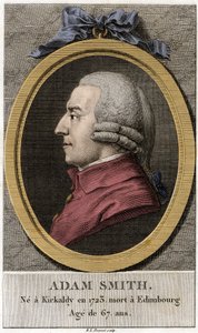 スコットランドの哲学者・経済学者であるアダム・スミス（1723～1790）の肖像。 作： Unknown artist