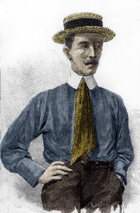 ブラジルの航空アーティスト、アルベルト・サントス・デュモン（1873-1932）の肖像。 作： Unknown artist