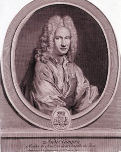 フランスの作曲家、アンドレ・カンプラ（1660-1744）の肖像。 作： Unknown artist