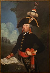 師団長の制服を着たアンドレ・マッセナ（1758-1817、リヴォリ公とエスリング公、帝国軍のマレシャル）の肖像。匿名の絵画、油彩・キャンバス 1796年、肖像 作： Unknown artist