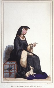 アンヌ・ドゥ・ブルターニュ（1476-1514）、シャルル8世とルイ12世の妻、フランス女王の肖像。1830年に彫られたもの 作： Unknown artist