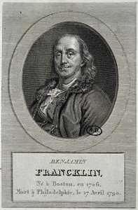 アメリカの政治家・物理学者ベンジャミン・フランクリン（1706-1790）の肖像 作： Unknown artist