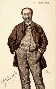 フランスの作曲家、カミーユ・サン・サーンス（サン＝サーンス）（1835-1921）の肖像。 作： Unknown artist