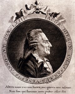 カサノヴァ（1725 - 1798）の肖像 - Dux en Bohemiaで書かれた『Histoire de ma fuite des prisons de la République de Venice』に掲載されている表紙の肖像。 作： Unknown artist