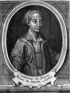 マルティン・ルターの妻、カトリーヌ・デ・ボーレ（カタリーナ・フォン・ボーラ）（1499-1552）の肖像。18世紀のエングレーヴィング。 作： Unknown artist