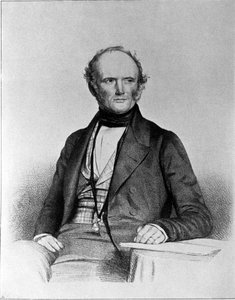 スコットランドの地質学者、チャールズ・ライエル（1797〜1875）の肖像。