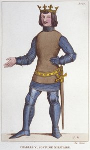 軍服を着た賢者シャルル5世の肖像（1338年～1380年）1830年の彫刻作品
