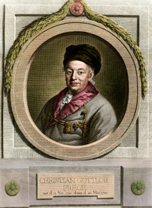 クリスチャン・フレーゲ（1715-1781）の肖像 ドイツの数学者・哲学者 18世紀のエングレーヴィング 個人蔵 作： Unknown artist