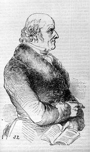 ホメオパシーの創始者であるクリスチャン・ハーネマン（1755年～1843年）の肖像。19世紀のエングレーヴィング。 作： Unknown artist