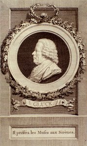 ドイツの作曲家クリストフ・グルック（1714-1787）の肖像 エングレーヴィング。18世紀ボローニャ、市民音楽博物館 作： Unknown artist