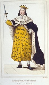 コンネターブル（1653-1734）によるフランスのマレシャル、ヴィラール公爵、クロード、ルイ、ヘクターの衣装を着た肖像（1830年のエングレーヴィング 作： Unknown artist