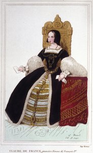 フランス王フランソワ1世の妻クロード・ド・フランス（1499-1524）の肖像 1830年のエングレーヴィング 作： Unknown artist