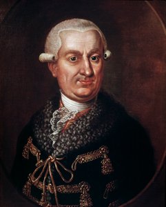 1783年にプラハ国立劇場を創設したフランツ・アントン・フォン・ノスティッツ・リーネック伯爵（1725-1794）の肖像（プラハのエステ劇場（Stavovske divadlo）を建設した貴族フランチシェック・アントニン伯爵ノスティッツ・リーネックの肖像） 匿名の絵画 作： Unknown artist
