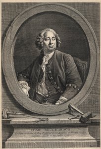 Edme Bouchardon (1698-1762) フランスの彫刻家・漫画家の肖像 - 1776年のエングレービング 作： Unknown artist
