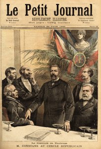 アーネスト・コンスタン（1833-1913）の肖像。法学部の教授であり、その後政治家となり、何度も内務大臣を務め、フランスの保護下にあったインドシナの初代総督でもありました。Le petit journal "24/06/1に掲載された版画 作： Unknown artist