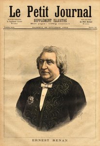 作家、言語学者、哲学者、歴史家であるアーネスト・ルナン（1823-1892）の肖像。イエスの伝記を普通の人間の伝記に変え、聖書を批判的に読まなければならないという論争を含んだ『イエスの生涯』の著者として知られる。 作： Unknown artist