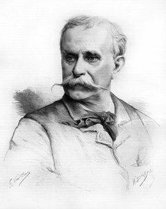 フランスの作曲家アーネスト・レイエの肖像（1823～1909年） M.G.Vuillierのデッサン。