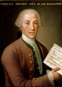 ナポリの礼拝堂のオルガニスト兼マスター、フランチェスコ・デュランテ（1684-1755）の肖像 匿名の絵画。18世紀 ボローニャ、Civico Museo Bibliografico Musicale 作： Unknown artist