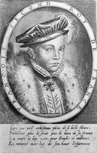 フランス王フランソワ2世（1544年～1560年）の肖像。 作： Unknown artist
