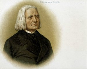 フランツ・リストの肖像。19世紀のクロモリトグラフ。 作： Unknown artist