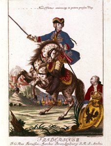 大王フレデリックとして知られるプロイセンのフレデリック2世（1712-1786）の肖像。18世紀のエングレーヴィング。. 作： Unknown artist