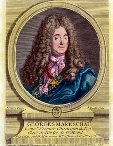 1703年から1719年まで国王の第一外科医を務めたジョルジュ・マレシャル（1658 - 1736）の肖像。18世紀のエングレーヴィング。個人蔵。 作： Unknown artist