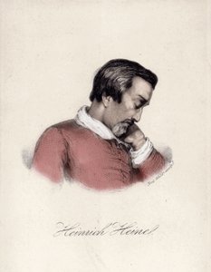 ドイツの作家、ハインリッヒ・ハイネ（1797-1856）の肖像。
