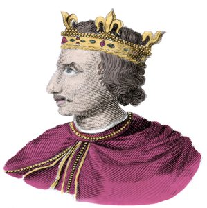 イングランドの第3代ノルマン王、ヘンリー1世ボークレール（1068-1135）の肖像。19世紀のエングレーヴィング 作： Unknown artist