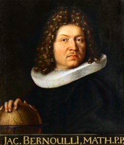ジャック・ベルヌーイ（1667-1748）の肖像 - スイスの数学者 作： Unknown artist