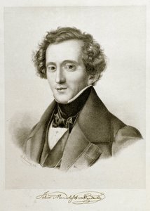 ドイツの指揮者・作曲家であるJakob Ludwig Felix Mendelssohn Bartholdy（1809-1847）の肖像。19世紀のリトグラフ Civico Museo Bibliografico Musicale, Bologna ©Luisa Ricciarini/Leemage