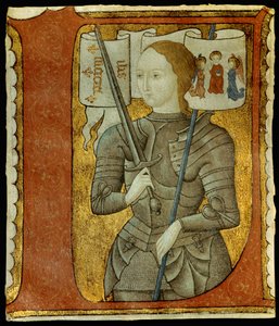 ジョーン・オブ・アーク（1412-1431）の肖像。シャルル・ドルレアン(1394-1465)の「詩集」からのミニチュア。15世紀パリ、国立公文書館 作： Unknown artist