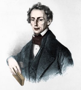 ヨハン・クリスチャン・ドップラー（1803-1853）の肖像。オーストリアの物理学者。19世紀の彫像。 作： Unknown artist