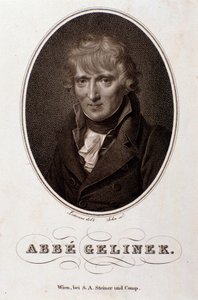 Josef Gelinek (Joseph) (1758-1825) オーストリアのピアニスト、作曲家、神学者の肖像 エングレーヴィング。19世紀ボローニャ、civico museo musico 作： Unknown artist