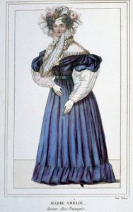 ルイ・フィリップ1世の妻であるフランス王妃マリー・アメリ・ド・ブルボン（1782年～1866年）の肖像。 作： Unknown artist