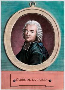 フランスの天文学者Nicolas Louis de Lacaille (1713 - 1762)の肖像。18世紀のエングレーヴィング。個人蔵。