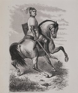 馬に乗ったオリヴィエ5世ド・クリッソン（1336-1407）（肉屋）の肖像（ヴェルサイユ宮殿美術館所蔵の絵画を基に作成 作： Unknown artist