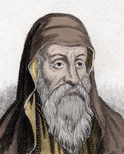 オリゲン(Origen)(オリゲン・アダマンティウス)の肖像 パトリスティック時代(185-253年)の神学者。19世紀のエングレーヴィング。