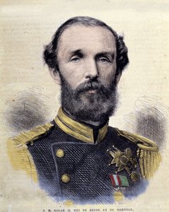 スウェーデンとノルウェーの王、オスカル2世（1829-1907）の肖像。 作： Unknown artist