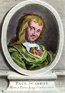 フランスの作家、ポール・スカロン（1610-1660）の肖像。17世紀のエングレーヴィング。個人蔵。