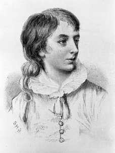 ロマンチックなイギリスの詩人、パーシー・バッシェ・シェリー（1782-1822）の12歳の時の肖像。モンペリエ公爵が実現。1794 作： Unknown artist
