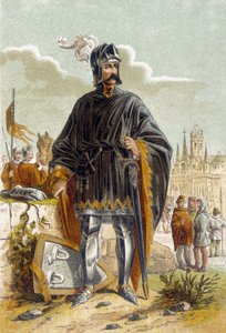 フィリップ・ファン・アルテヴェルデ（1340-1382）は、フランドル地方の政治家であり、ゲントの織工たちがフランドル伯ルイ2世（ルイ・ド・マーレまたはメーレ）に反抗した際のリーダーであった（1381年）。Rozebekeの戦い（1382年）で敗れて死去した。クロモ 作： Unknown artist