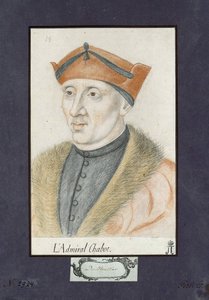 フランスの提督フィリップ・ドゥ・シャボ（1492-1543）の肖像、匿名。紙に色鉛筆、サイズ：28x19、1530年頃、サンクトペテルブルク、国立エルミタージュ美術館